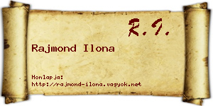 Rajmond Ilona névjegykártya